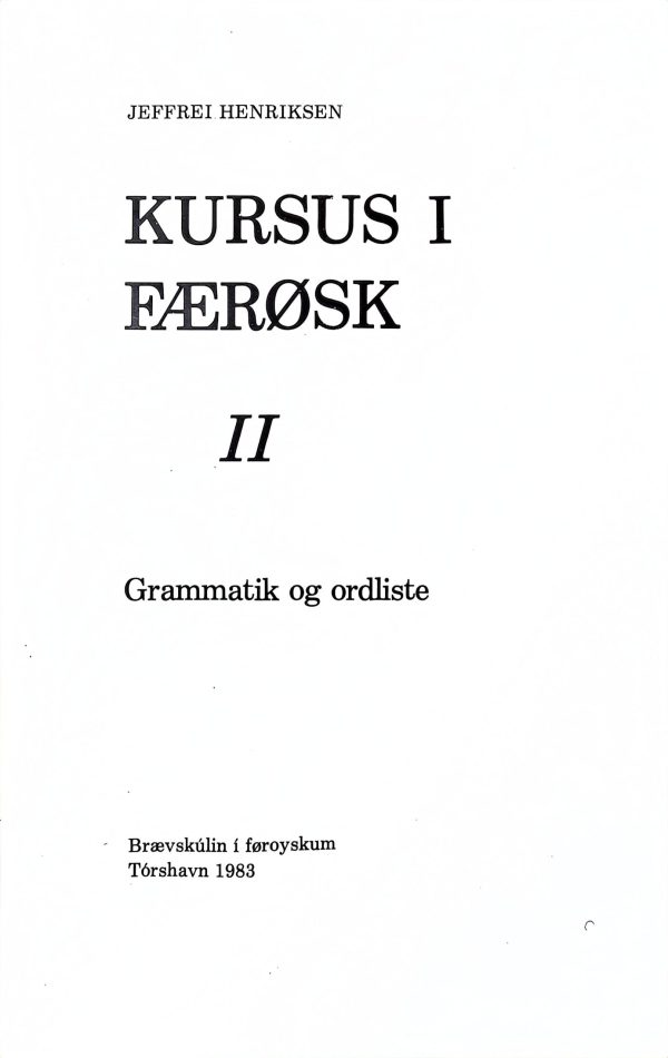 Kursus i færøsk II - Jeffrei Henriksen - Image 2