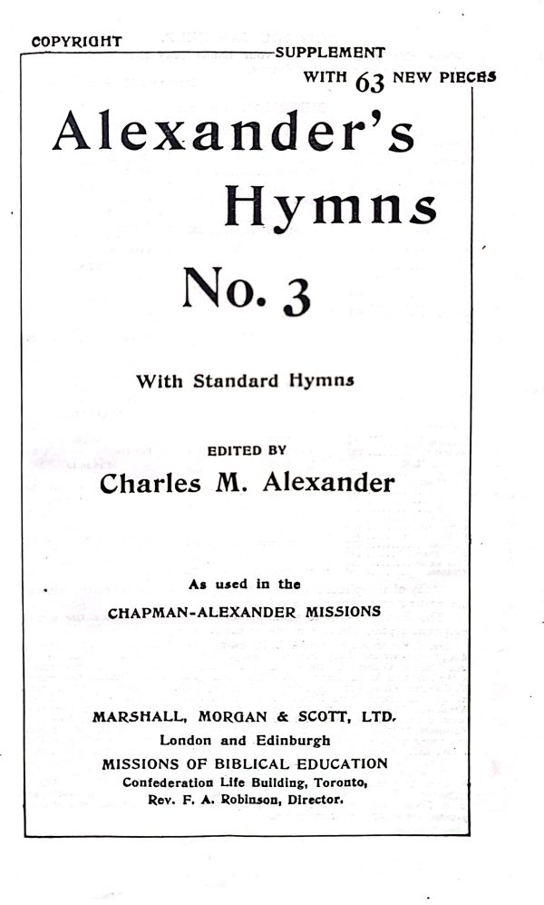 Alexander`s Hymns No. 3 (439 enskir sálmar nótabók) - Image 2