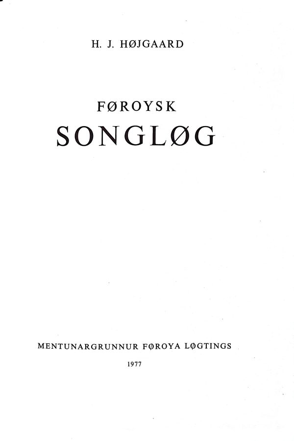 Føroysk Songløg - H.J. Højgaard - Image 5