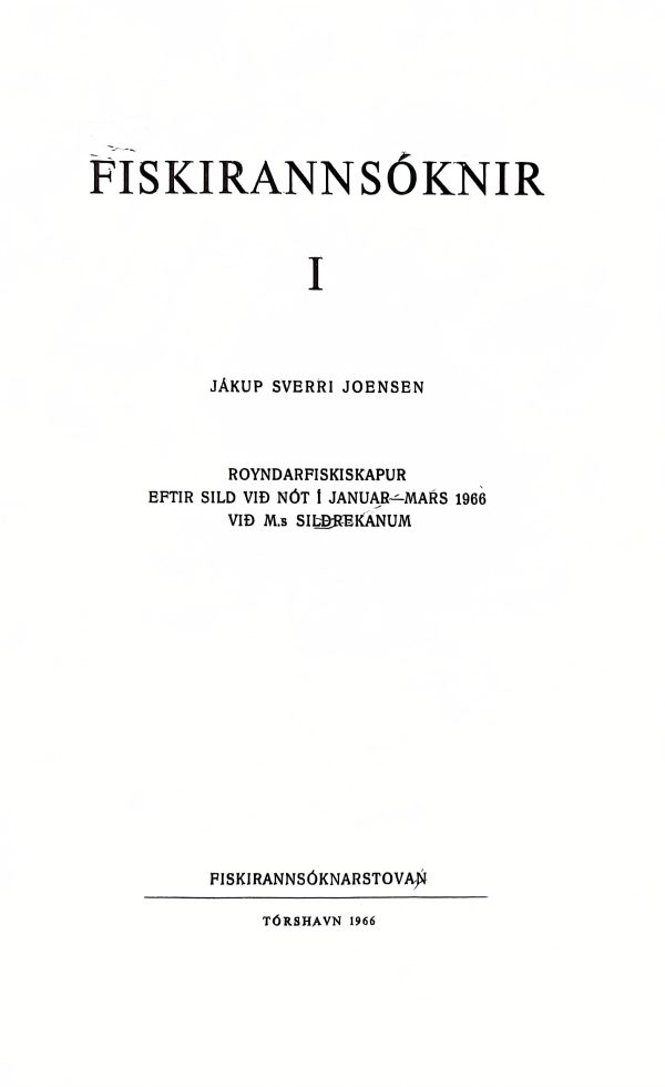 Fiskirannsóknir 1, 1966, bóklingur 27 síður