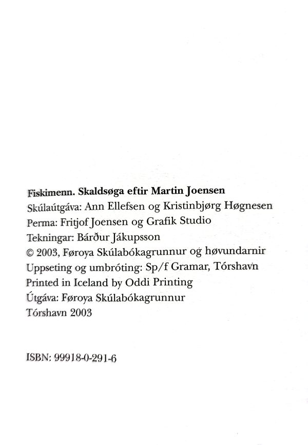 Fiskimenn - Martin Joensen, Skúlaútg 2003 - Image 3