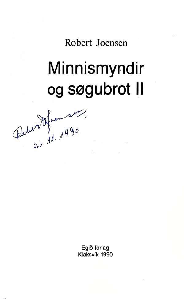 Minnismyndir og søgubrot 2, Robert Joensen1990 - Image 2