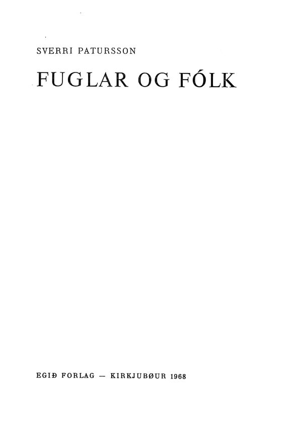 Fuglar og fólk, Sverri Patursson 1968 - Image 2