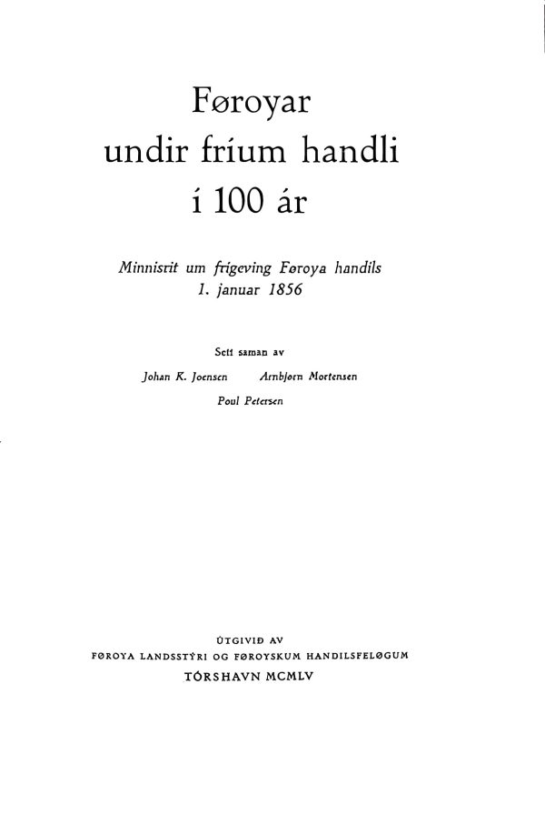 Føroyar undir fríum handli í 100 ár - 1955 - Image 2