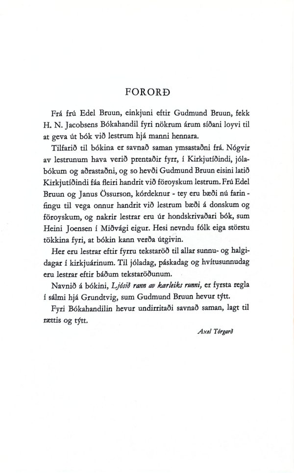 Ljósið rann Bruun ums.: Tórgarð 1968 - Image 3