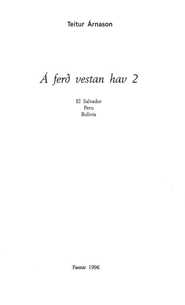 Á ferð vestan hav 1 & 2, 1996 Teitur Árnason - Image 3