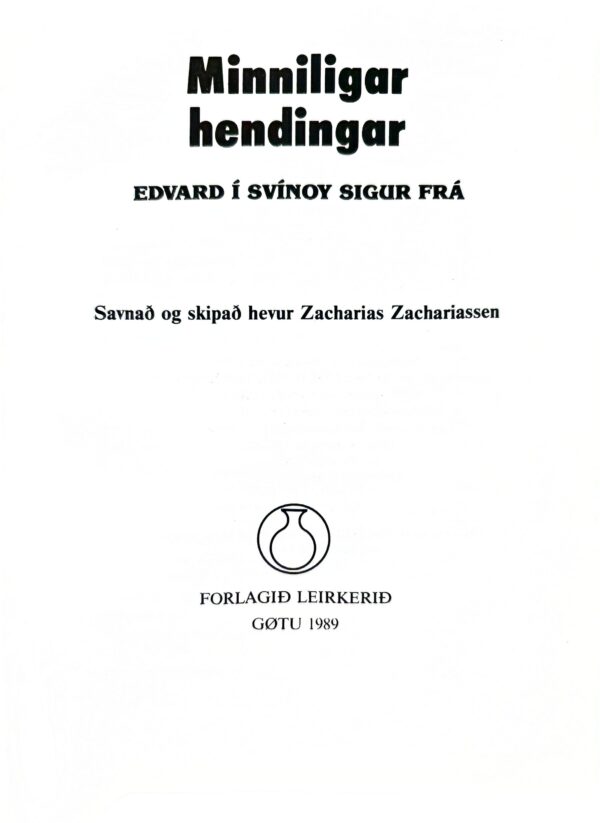 Minniligar Hendingar, Edvard í Svínoy, 1989 - Image 2