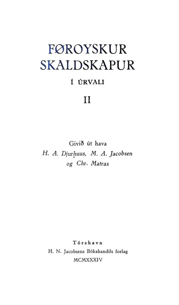 Føroyskur skaldskapur í úrvali II, 1934 - Image 3