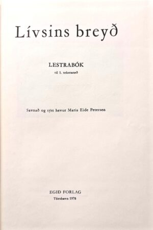 Lívsins breyð, Maria Eide Petersen, 1978