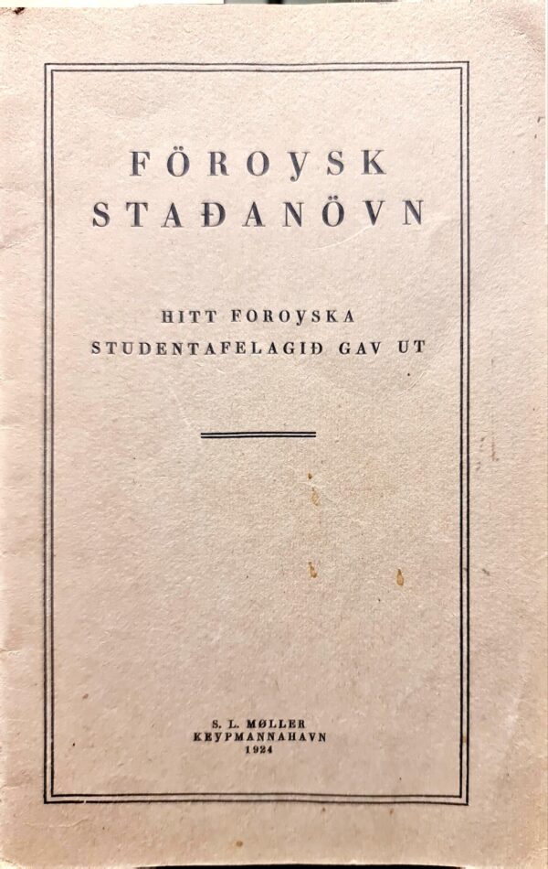 Föroysk staðarnövn 1924