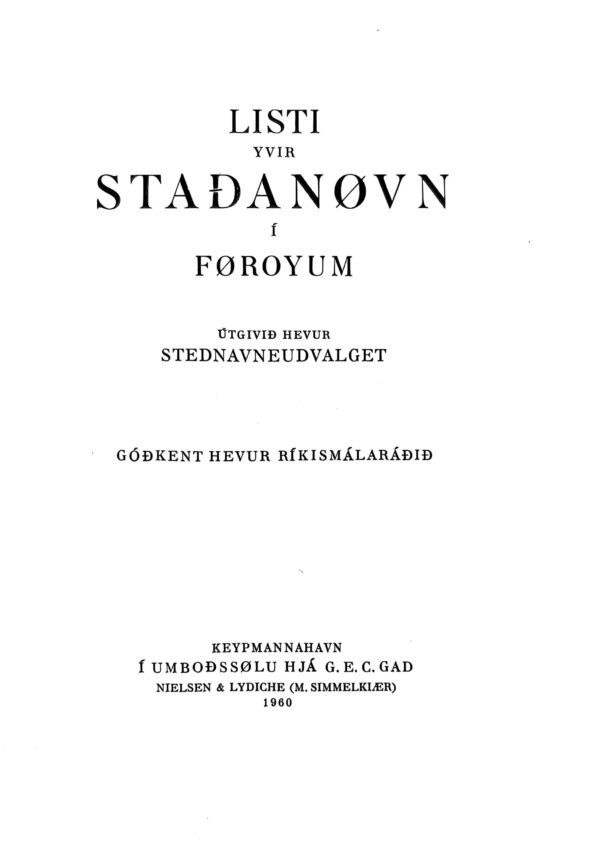 Staðanøvn í Føroyum 1960 - Image 3