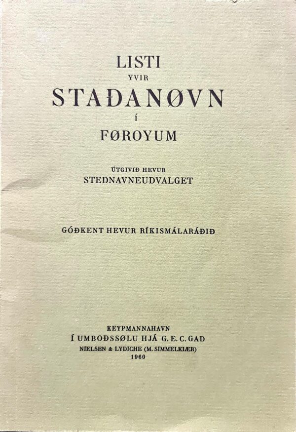 Staðanøvn í Føroyum 1960