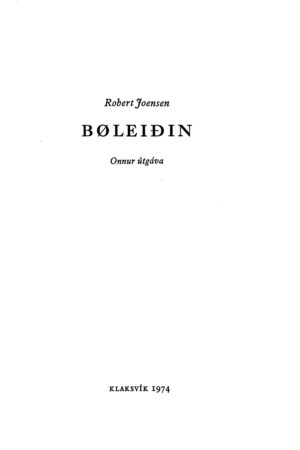 Bøleiðin (fiskimið), 2 útg. Robert Joensen, 1974