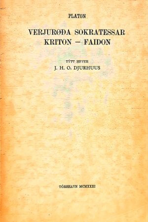 Verjurøða Sokratessar, Platon, Tytt: J. H. O. Djurhuus, 1931