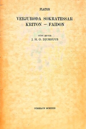 Verjurøða Sokratessar, Platon, Tytt: J. H. O. Djurhuus, 1931