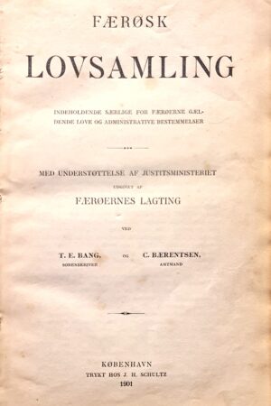 Færøsk lovsamling, 1901