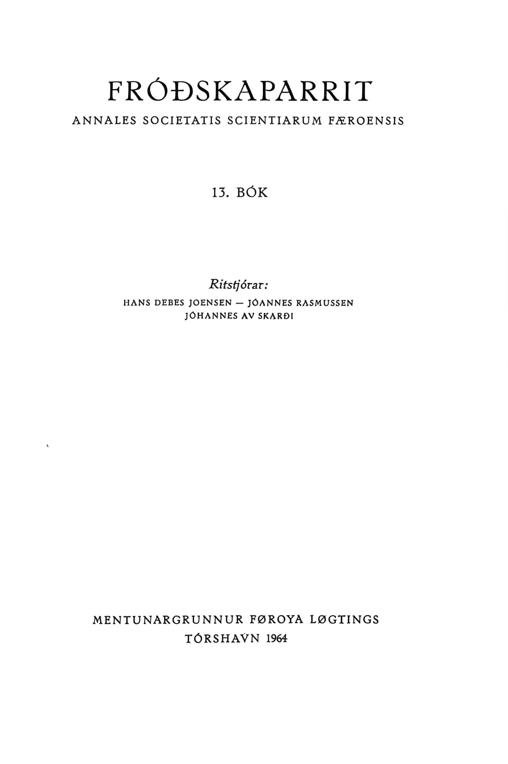 Fróðskaparrit, Jákup doktara til minnis, 1964 - Billede 3