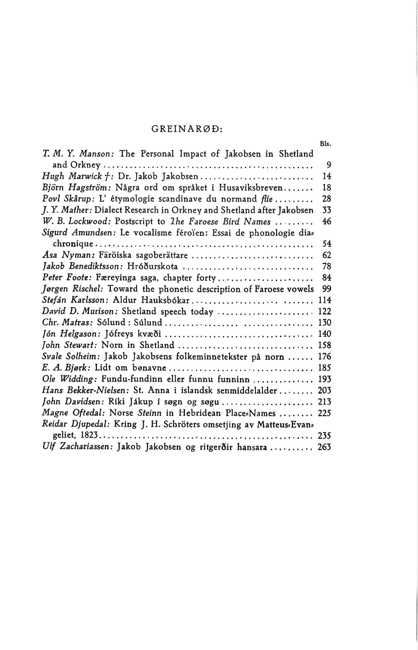 Fróðskaparrit, Jákup doktara til minnis, 1964 - Billede 4